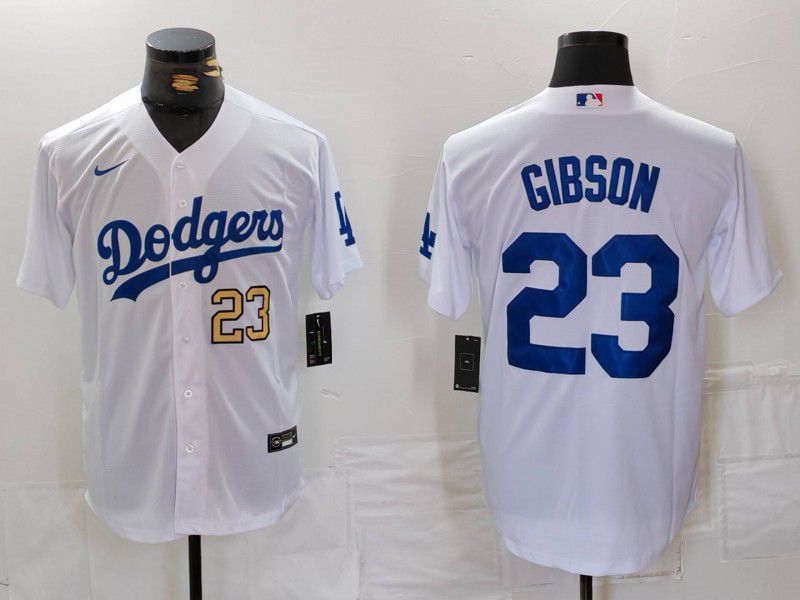 Men Los Angeles Dodgers #23 Gibson White Nike Game 2024 MLB Jersey style 2->women mlb jersey->Women Jersey